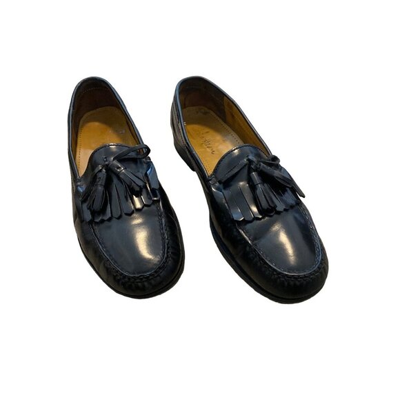 COLE HAAN MEN'S BLACK LEATHER PINCH TASSEL SLIP-ON LOAFER SZ 10.5D - Picture 2 of 8